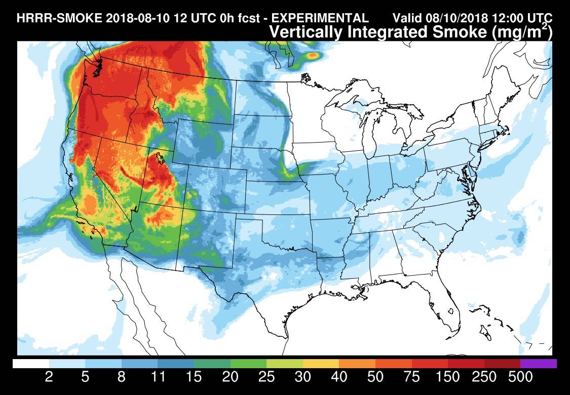 Wildfire Smoke from West Coast Now Reaching Across Country to East Coast